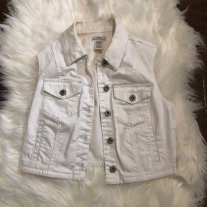 Medium White Denim Vest
